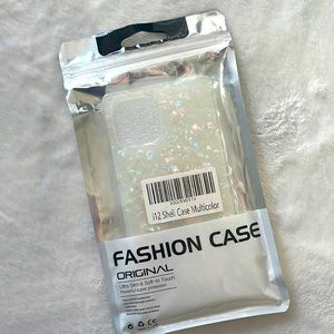 NWT iPhone 12 Square Phone Case White Sparkle